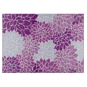 Dahlia Flowers, Pattern Of Flowers, Purple Dahlia Cutting Board