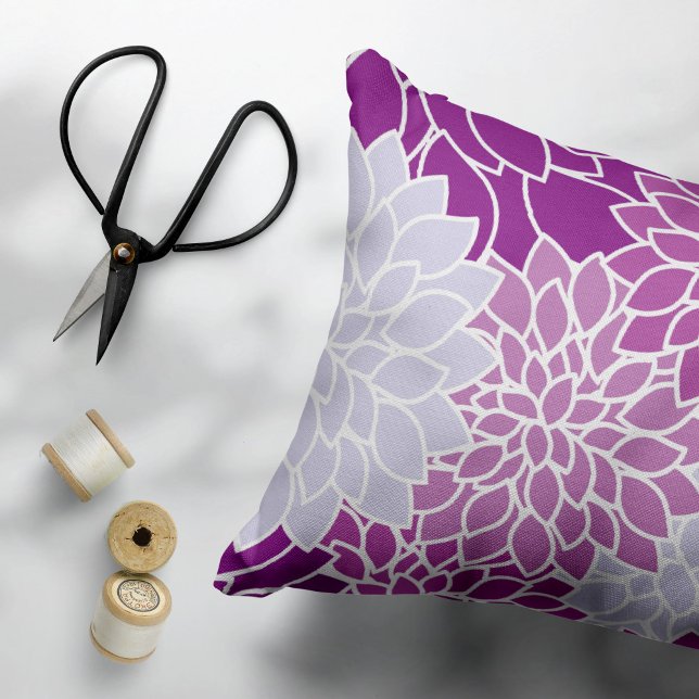 Dahlia Flowers, Pattern Of Flowers, Purple Dahlia Pillowcase (Creator Uploaded)