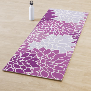 Dahlia Flowers, Pattern Of Flowers, Purple Dahlia Yoga Mat