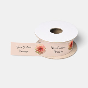 Dahlia Flowers Satin Ribbon