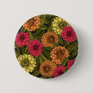 Dahlia garden 6 cm round badge