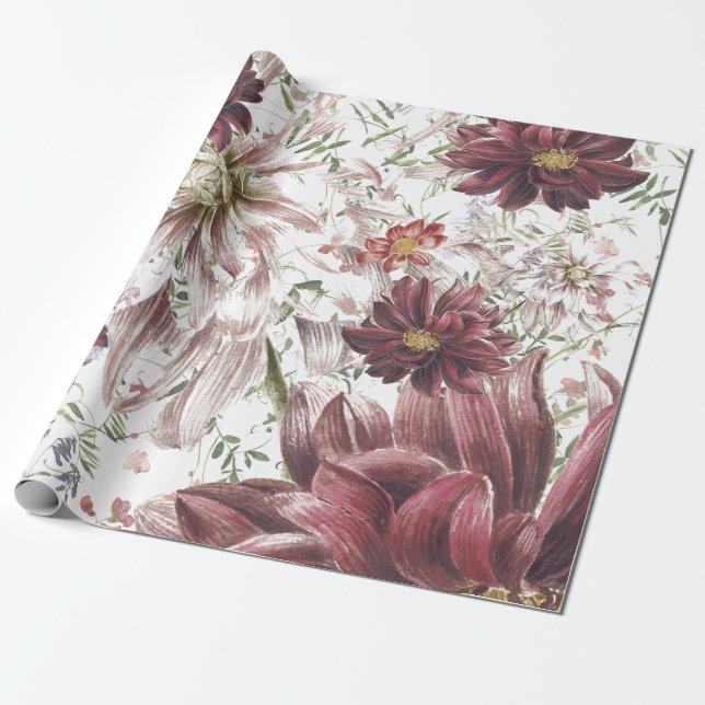 Dahlia Garden Decoupage/Gift Wrap Paper (Unrolled)