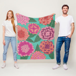 Dahlia Garden Fleece Blanket