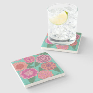 Dahlia Garden  Stone Coaster