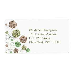 Dahlia Garden Wedding Address Name Labels