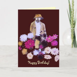 Dahlia Gardener Birthday Card