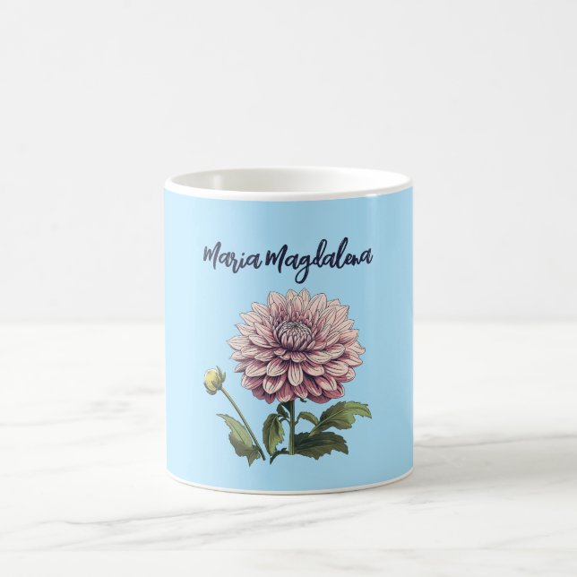 Dahlia Illustration Coffee Mug (Center)