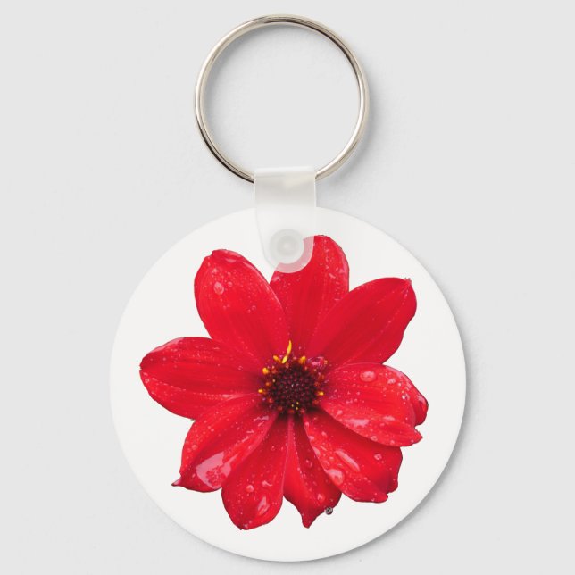 Dahlia in the Rain Key Ring (Front)