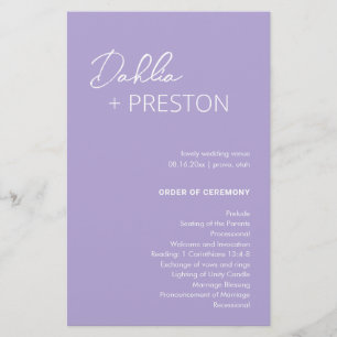 Dahlia Lavender Contemporary Modern Wedding