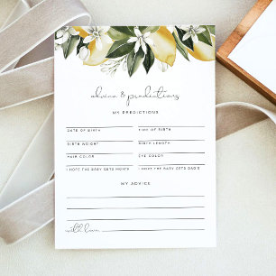 DAHLIA Lemon Baby Advice and Predictions Card