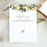 DAHLIA Lemon Citrus Fruit Baby Shower Bingo Game