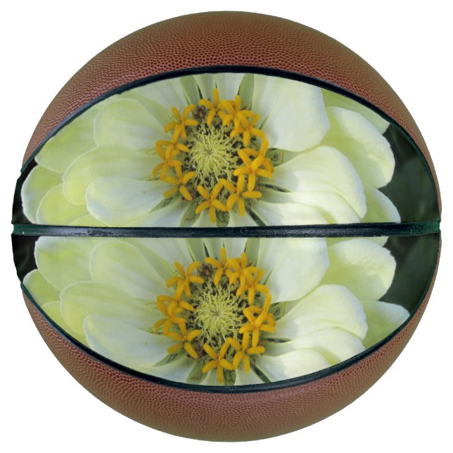 Dahlia Light Yellow Flower Basketball (Front)