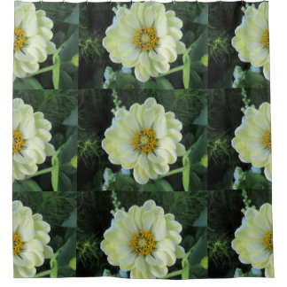 Dahlia Light Yellow Flower Shower Curtain