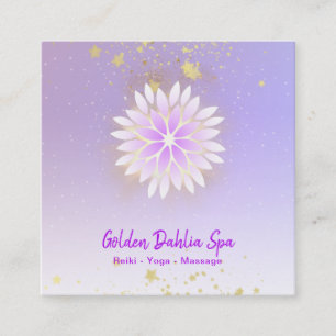 *~* Dahlia Mandala Pastel Lavender Pink AP2 Square Business Card