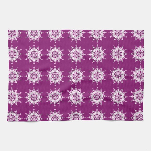 Dahlia Mandala Tea Towel (Horizontal)