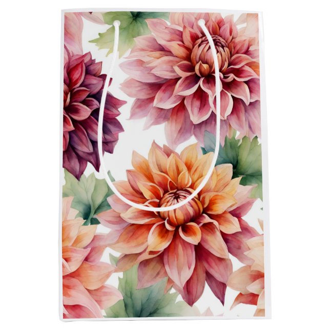 Dahlia Painting  Medium Gift Bag (Front)