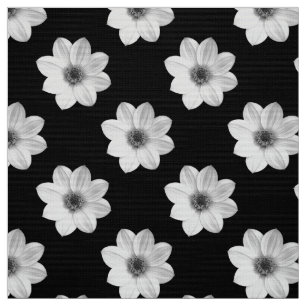 Dahlia Pattern - Black and White Fabric