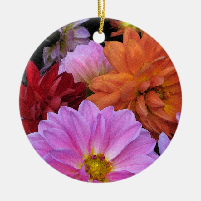 Dahlia Petals Christmas Ornament (Front)