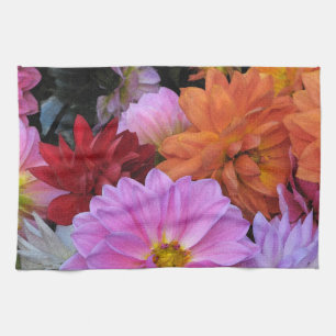 Dahlia Petals Tea Towel