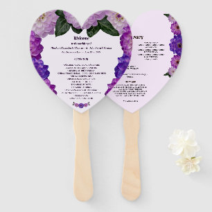 Dahlia Purple Lavender Floral Wedding Program Fan