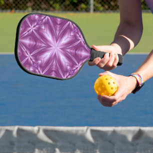 Dahlia Purple Milky White Clouds Abstract Pattern Pickleball Paddle
