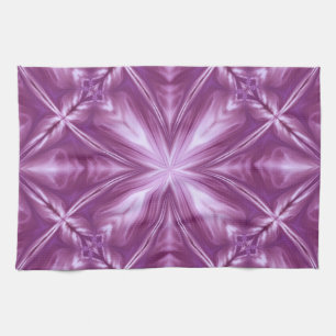 Dahlia Purple Milky White Clouds Abstract Pattern Tea Towel