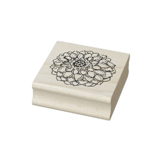 Dahlia rubber stamp