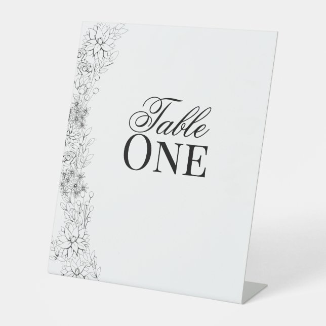 Dahlia Table Numbers Pedestal Sign (Front)