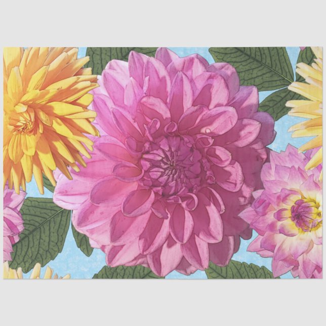 Dahlia Tissue or Decoupage Paper (Front)