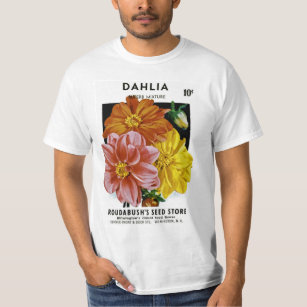 Dahlia Vintage Seed Packet T-Shirt