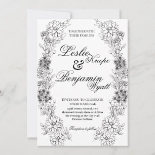 Dahlia Wreath Invitation