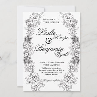 Dahlia Wreath Invitation