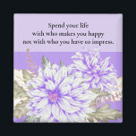 Dahlias - Amethyst Wedding Favor Magnet<br><div class="desc">A lovely little gift for your wedding guests!  This 2"x2" magnet can go home with your attendees and then be utilized on their refrigerators or file cabinets and will always remind them of your special day.</div>