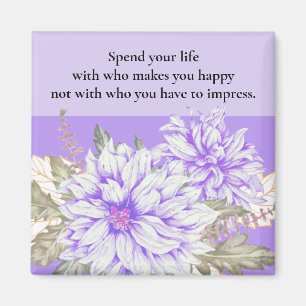 Dahlias - Amethyst Wedding Favor Magnet