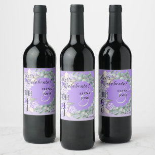 Dahlias - Amethyst Wine Label Table Numbers