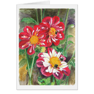 Dahlias and Bumble Bees