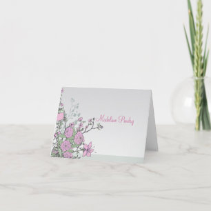 Dahlias and Lilies Personalised Folded Card