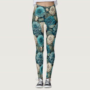 Dahlias Flower Fitness Fashion  Dahlias Themed  Leggings