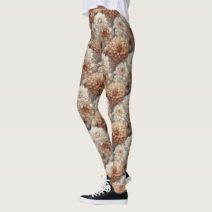 Dahlias Flower Gym Wear  Dahlias Accent Christmas  Leggings