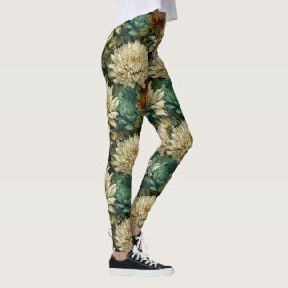 Dahlias Flower Weightlifting Dahlias Fantasy Leggings