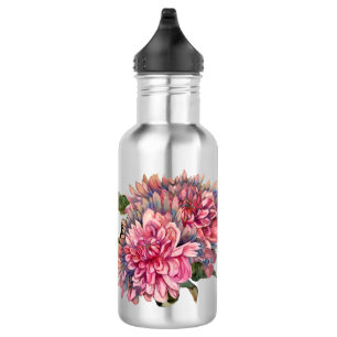 dahlias flowers 532 ml water bottle