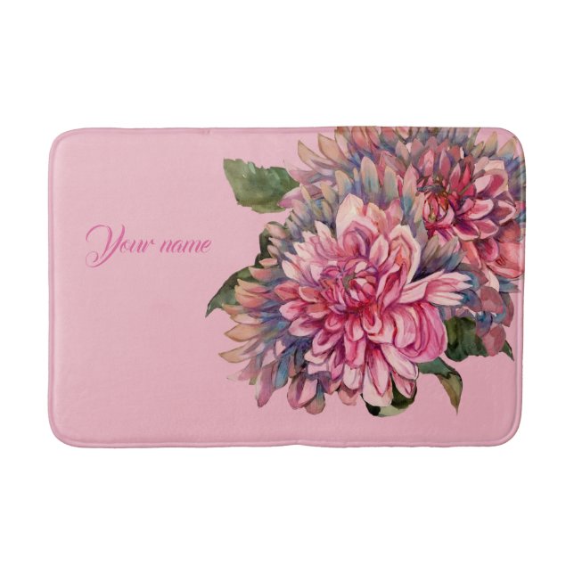 dahlias flowers bath mat (Front)