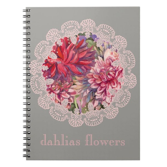 dahlias flowers notebook (Front)