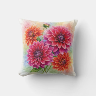 Dahlias Flowers Pillow