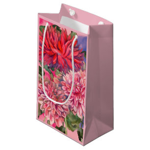 dahlias flowers small gift bag