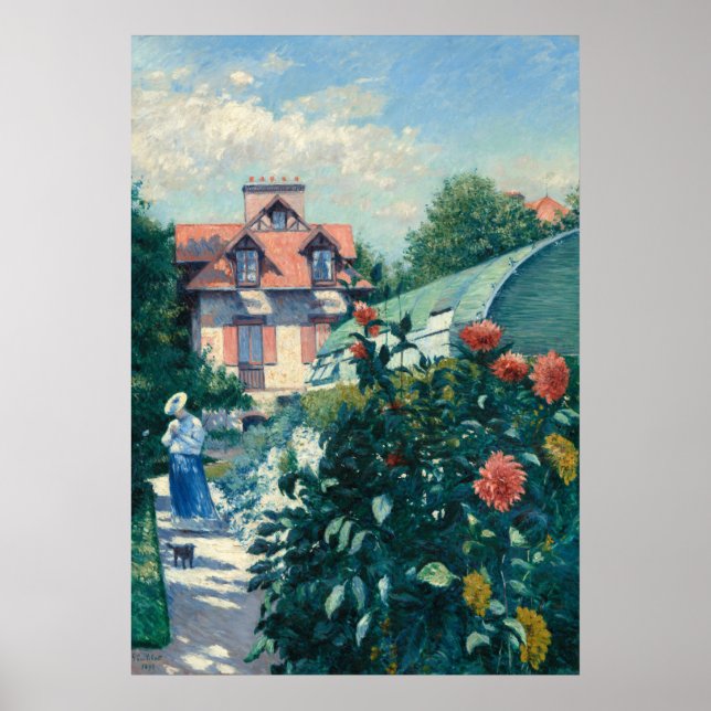 Dahlias - Gustave Caillebotte Fine Art Poster (Front)