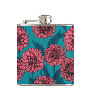 Dahlias Hip Flask