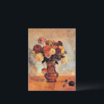 Dahlias in a Copper Vase by Gauguin Postcard<br><div class="desc">Paul Gauguin's popular painting,  Dahlias in a Copper Vase,  1885.</div>