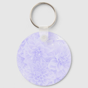 Dahlias In Blue Key Ring