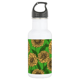 Dahlias in yellow and green 532 ml water bottle